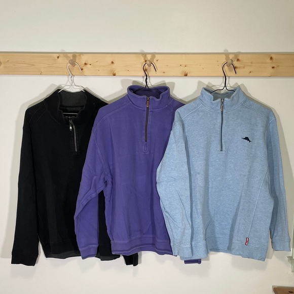 Tommy Bahama Other - 3 Tommy Bahama Men's Zip Up Sweaters - Black, Purple, Light Blue